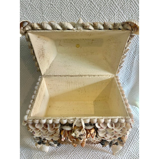 Currey & Company Contemporary Large Shell Encrusted Palm Beach Regency Box Attributed to Currey and Company For Sale - Image 4 of 12