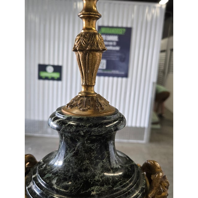 19th Century French Bronze & Marble Urn Lamps - A Pair For Sale - Image 10 of 17
