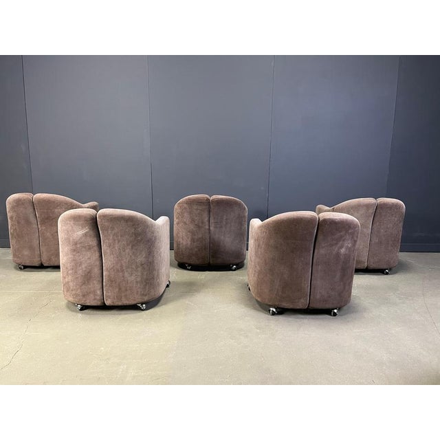 Tecno PS142 Easy Chairs attributed to Eugenio Gerli for Tecno, 1970s, Set of 5 For Sale - Image 4 of 11