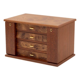 Agresti Burl Walnut Jewelry Box For Sale
