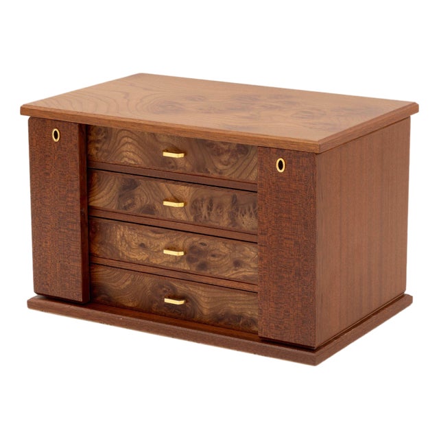 Agresti Burl Walnut Jewelry Box For Sale
