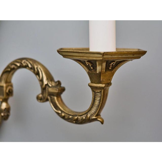 Neo-Renaissance Brass Wall Sconces, Set of 2 For Sale - Image 9 of 10