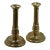 Pair of Turned Victorian Brass Candlesticks, Dated 1837 For Sale