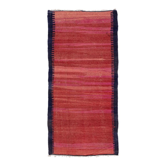 Mid-20th Century Turkish Kilim Red Handmade Geometric Wool Rug For Sale
