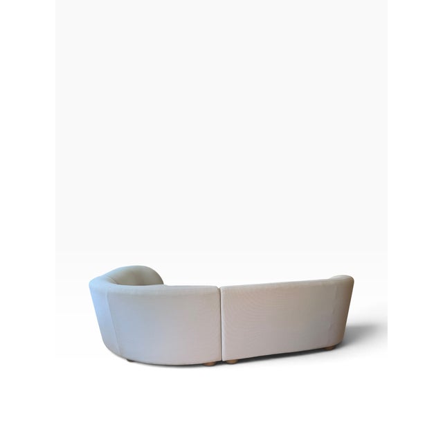 West Elm Laurent 3-Piece Sculptural L-Shaped Wedge Sectional in Ivory Performance Upholstery For Sale - Image 9 of 18