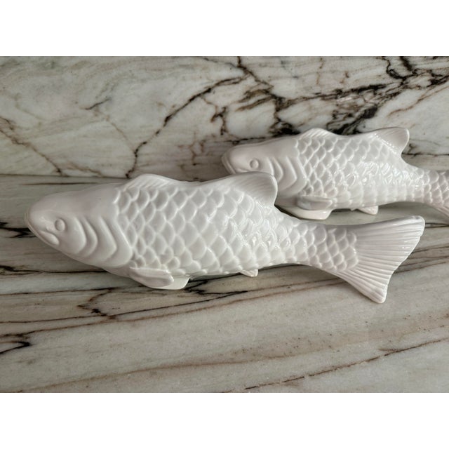 White Fish Ceramic Figurine , Pair For Sale - Image 4 of 7