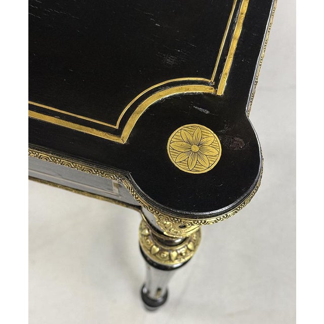 Napoleon III Blackened Wood Vanity Table, 1870 For Sale - Image 9 of 11