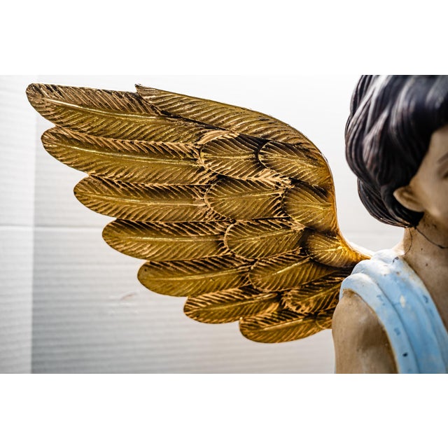 1960s Large Vintage Cherub Statuette Self Standing For Sale - Image 5 of 11