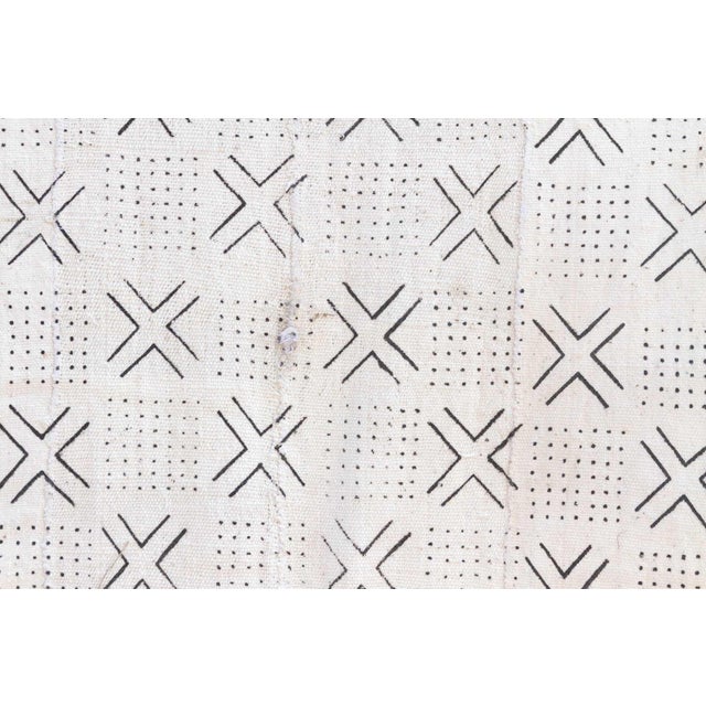 White Mali Tribal Mudcloth Throw For Sale - Image 4 of 7
