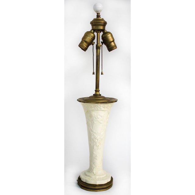 1940s Vintage White Porcelain and Brass Lenox Lamp Chairish