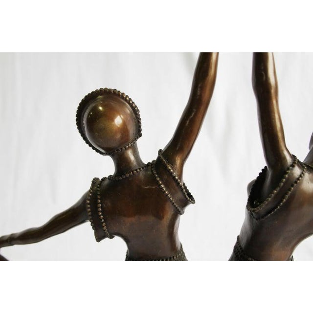 20th Century Art Deco Style Dancers in Bronze For Sale - Image 5 of 7