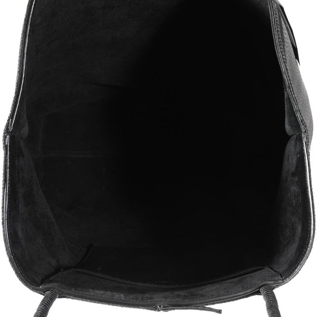 Animal Skin Black Grained Leather Passamaneria Patti Tote For Sale - Image 7 of 7