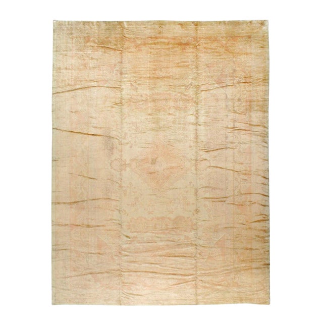 Galerie Shabab Collection Early 20th Century European Oushak Large Carpet For Sale