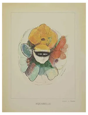 After Odilon Redon, Anémone Humaine Fleurs, Lithograph, 1923