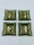 Mid-Century Modern Vintage “Card Mates” Smoke Glass & Gold Leaf Petite Trays in Original Box- Set of 4 For Sale - Image 3 of 12