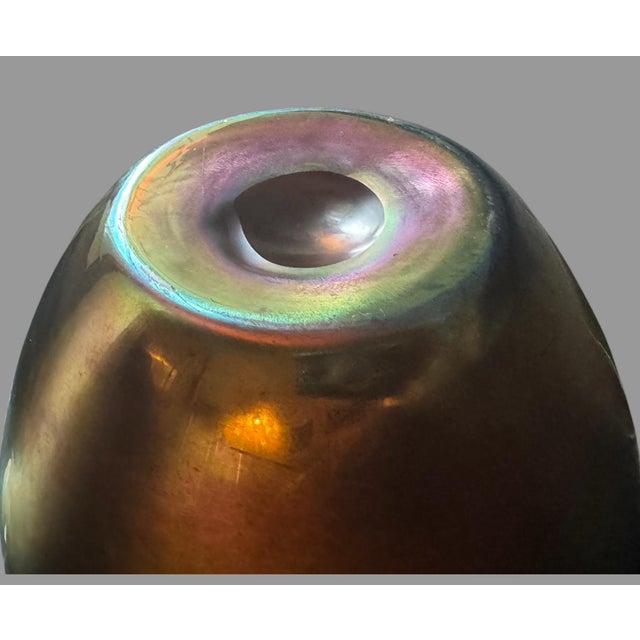 Antique Steuben Attr. Aurene Art Glass Vase Iridescent 12.5” Carder Era For Sale - Image 12 of 12