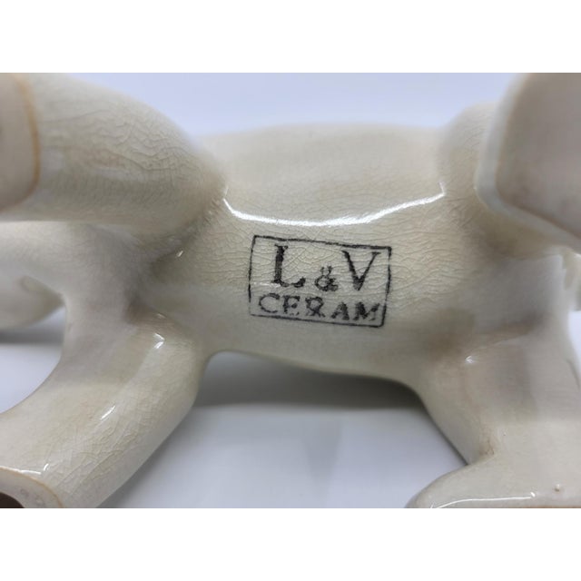 Art Deco Polar Bear Model in Crackled Ceramic by L&V Ceram, 1920s For Sale - Image 11 of 12
