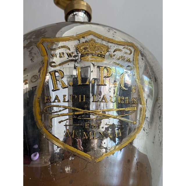 Early 21st Century Ralph Lauren Mercury Oversized Lamp With Rl Crest For Sale - Image 5 of 11