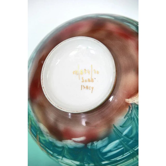 Blue Vintage Art Deco Ceramic Vase, Italy, 1940s For Sale - Image 8 of 9