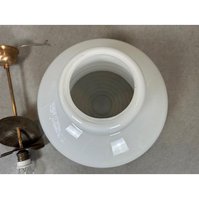 Art Deco Hanging Lamp - Opaline For Sale - Image 12 of 14