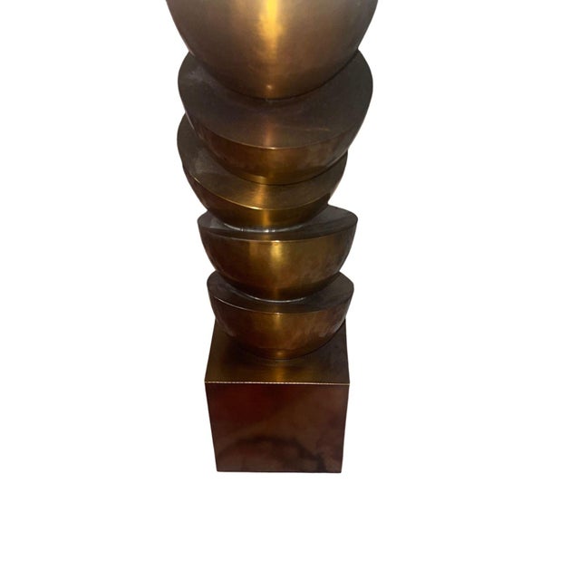 Pair Modern Petrified Wood Side Tables W/ Sculptural Metal Bases. Late 20th C. For Sale - Image 4 of 12