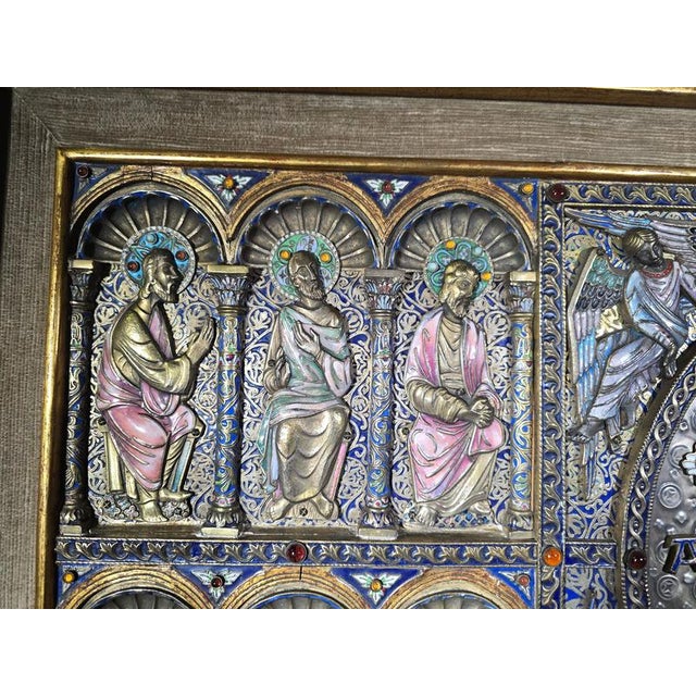 Limoges Style Altar Panel, 1950s For Sale - Image 10 of 18