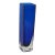 Cobalt Blue Glass Bud Vase Mid Century Modern Rectangular Murano Style 4922b For Sale