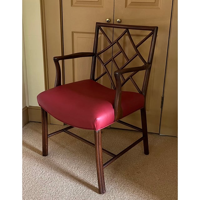 English Georgian Chinese Chippendale Style Mahogany Cockpen Armchair For Sale In New York - Image 6 of 18