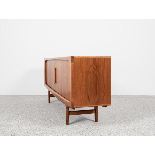 Mid-Century Modern Midcentury Danish Sideboard in Teak attributed to Johannes Andersen for Silkeborg - with Rolling Doors For Sale - Image 3 of 10