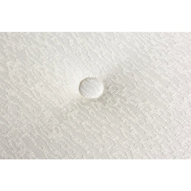 Metal Vintage 1940's Tommi Parzinger Gold Leaf Over Iron and White Velvet Upholstered Bench Restored For Sale - Image 7 of 7