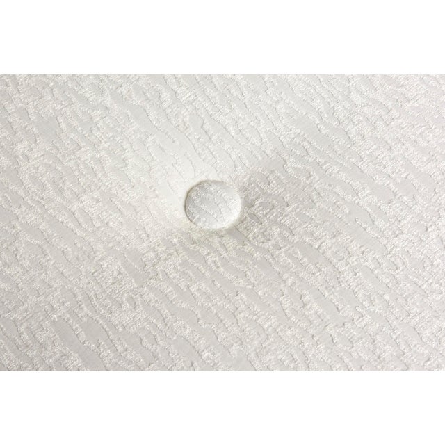 Metal Vintage Tommi Parzinger Restored Gold Leaf Over Iron and White Velvet Upholstered Bench For Sale - Image 7 of 7