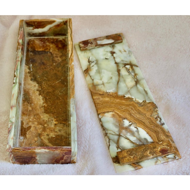 Early 21st Century Italian Crafted Onyx Jewelry Storage Box For Sale - Image 5 of 5