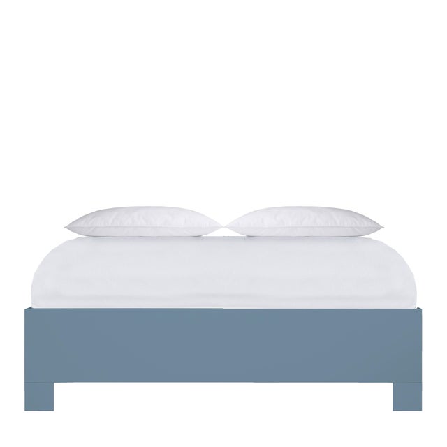Wood Liam Platform Bed King - Regatta Blue For Sale - Image 7 of 12
