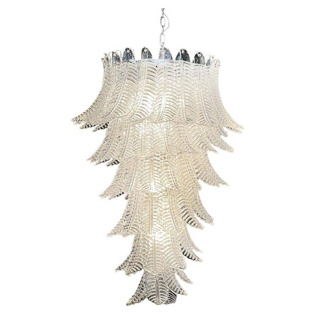 Large Italian Murano Felci Glass Spiral Chandelier with 83 Clear Glasses, 1990s For Sale - Image 14 of 14