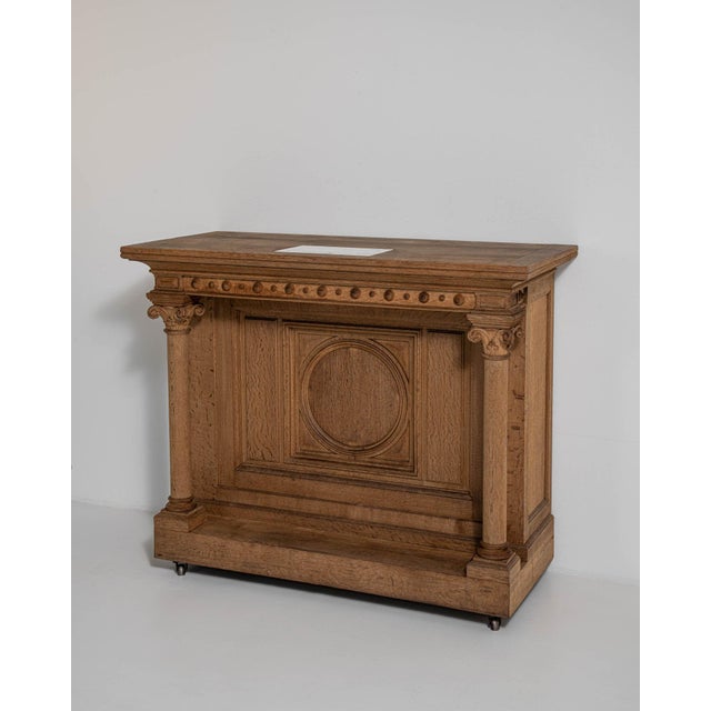 Amber 19th Century France Renaissance Amber Wood Console Table For Sale - Image 8 of 11