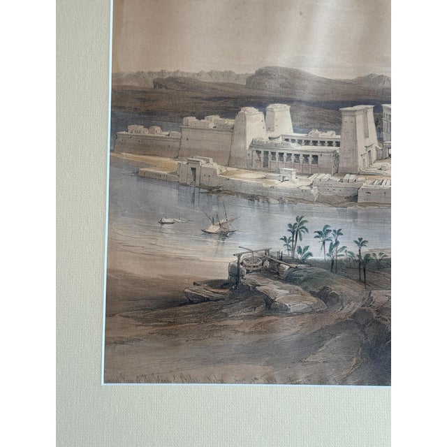 Tan Mid 19th Century David Roberts - General View of the Island of Philae, Nubia For Sale - Image 8 of 12