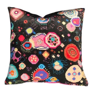 Custom Made "Cosmo Amuse" Velvet Pillow Cover, Original Design For Sale