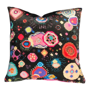 Custom Made "Cosmo Amuse" Velvet Pillow Cover, Original Design