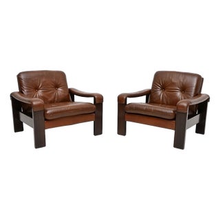 Vintage Danish Leather Chairs, 1960, Set of 2 For Sale