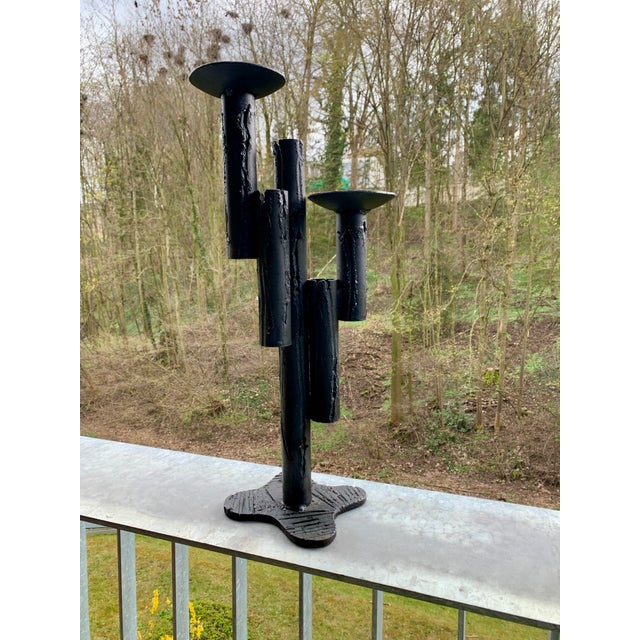 Brutalist Cast Iron Candlestick, 1970s For Sale - Image 13 of 16