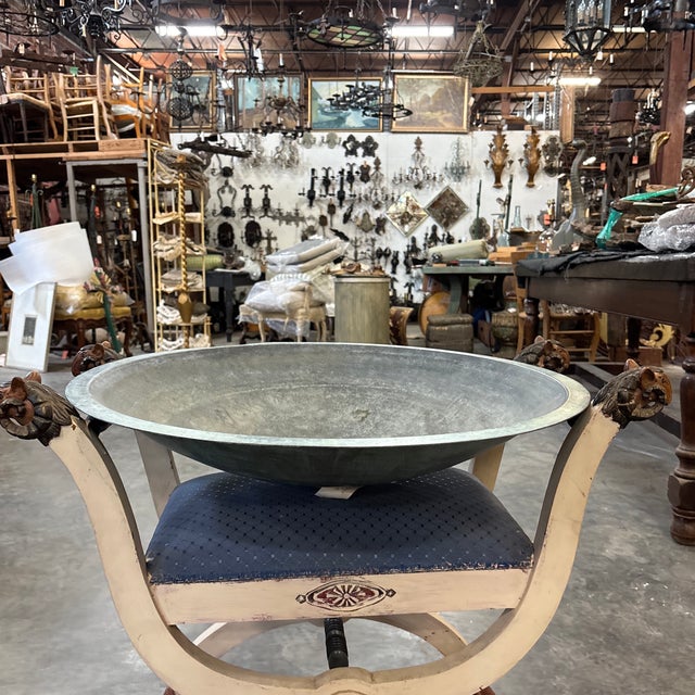 Mid 20th Century Large Verdigris Copper Charger For Sale - Image 9 of 10