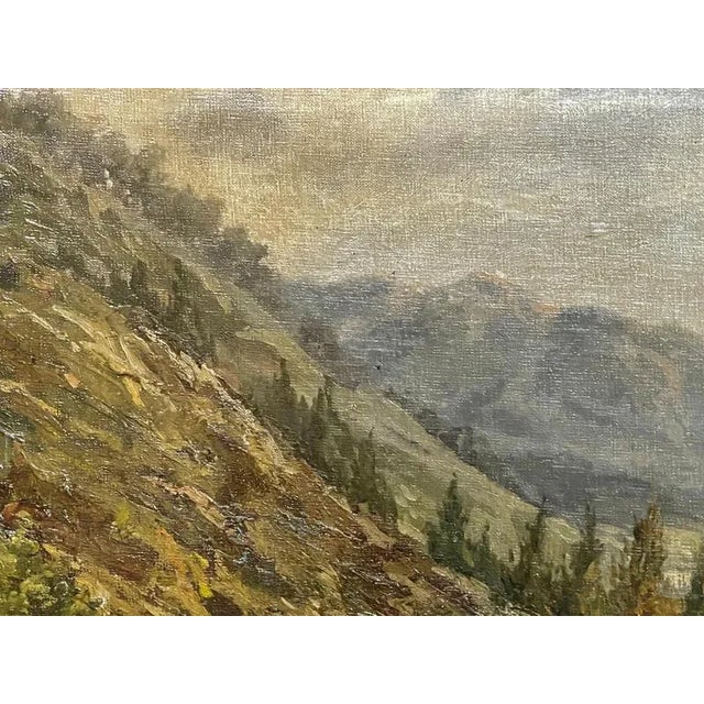 Mountain Landscape, 1900s, Oil on Canvas, Framed For Sale - Image 5 of 8