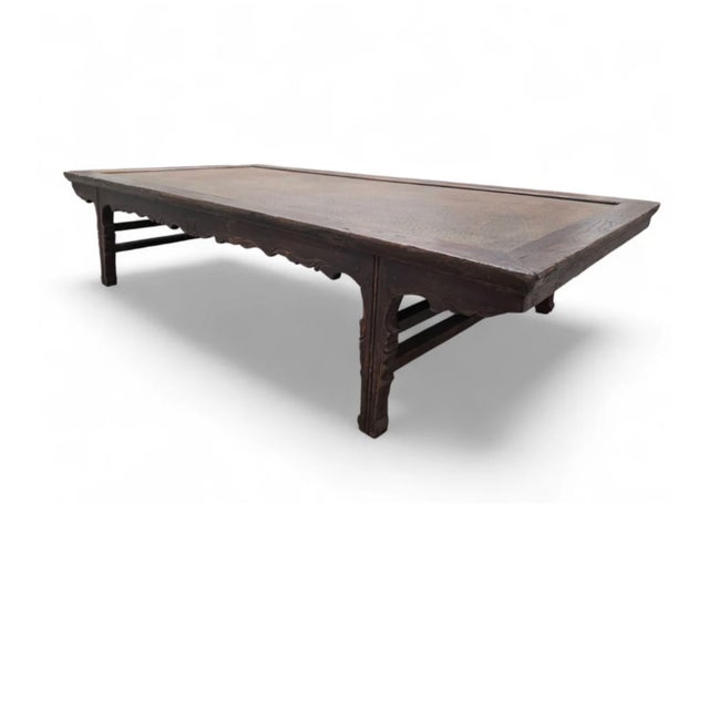 Wood Antique Shanxi Province Ming Dynasty Elm and Rattan Coffee Table For Sale - Image 7 of 9