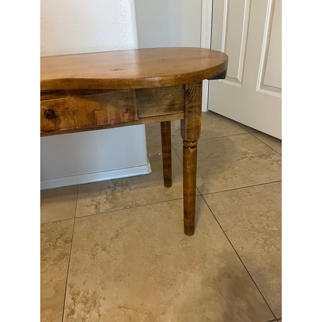 Brown Great Wood Vintage Kidney-Shaped Accent Table For Sale - Image 8 of 12