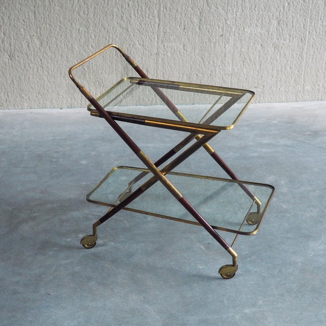 Italian Bar Trolley attributed to Cesare Lacca, 1960s For Sale - Image 10 of 18