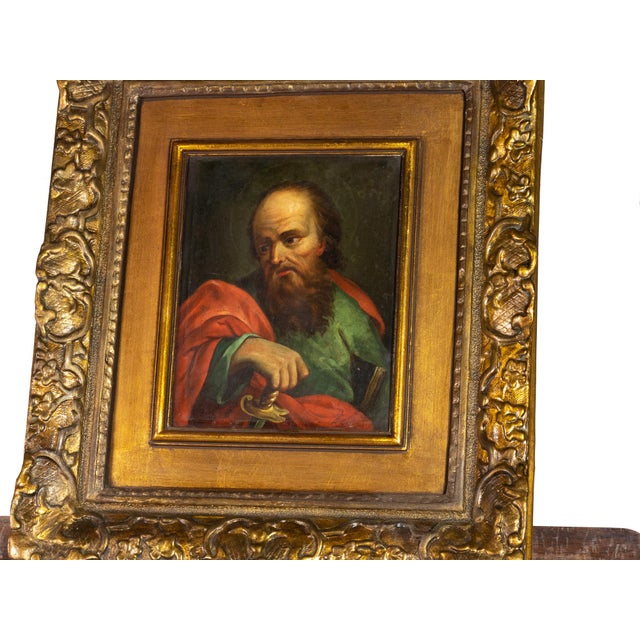 Italian Artist, Saint Paul, Oil on Copper, 18th Century, Framed For Sale - Image 4 of 6