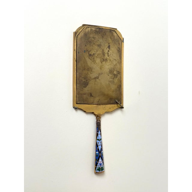 Empire French Gilt Bronze Champlevé Enamel Hand Mirror, 1810 For Sale - Image 16 of 18
