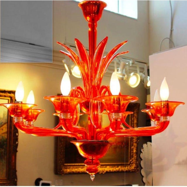 Barovier & Toso Orange Chandelier by Barovier & Toso For Sale - Image 4 of 12