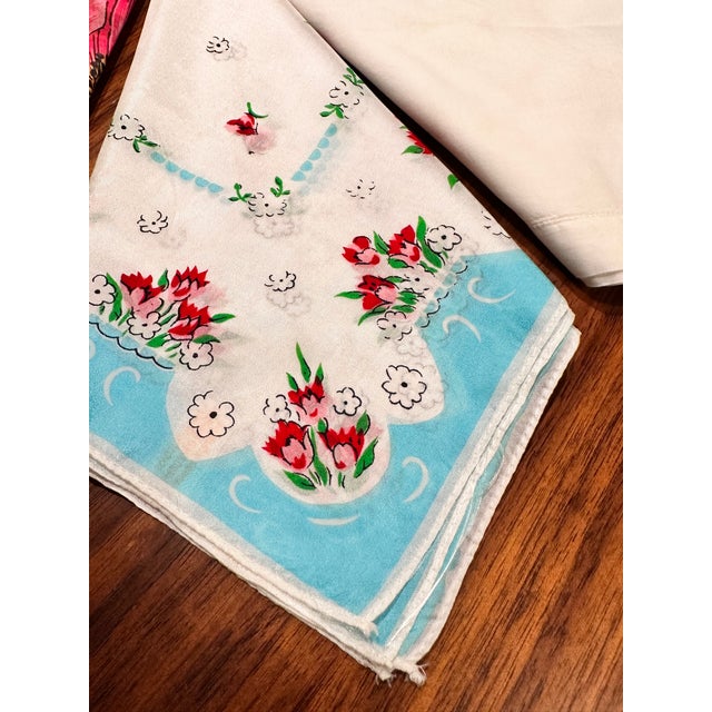 Vintage Set of 5 Handkerchiefs Linen, Cotton, Rayon Perfect gift for a loved one or to enjoy a new hanky for the seasons...