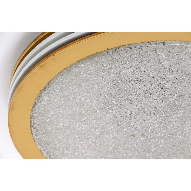 Vintage Ice Glass and Metal Ceiling Lamp from Doria Leuchten, Germany, 1960s For Sale - Image 4 of 12